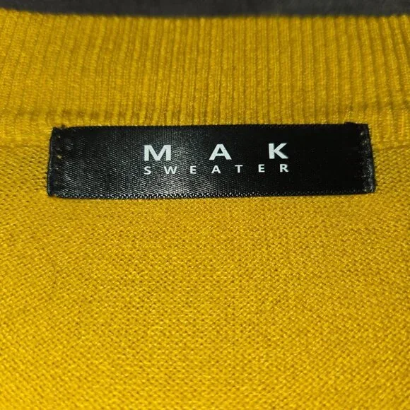 MAK XL Cropped Cardigan 3/4 Sleeve Soft Lightweight Stretchy Mustard 💛 90s- Y2K - Picture 5 of 15